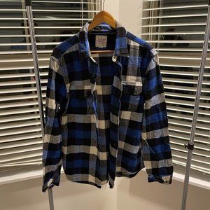 American Eagle Outfitters 1977 Blue Heritage Classic Fit Flannel